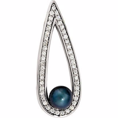 64215:100448:P Akoya Cultured Pearl & Diamond Pendant