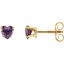 19132:1243610:P 14kt Yellow Amethyst Heart Earrings