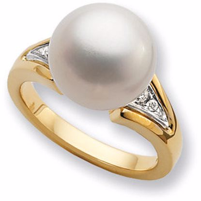 64478:294071:P 14kt Yellow .08 CTW Diamond Semi-Mount Ring for Pearl