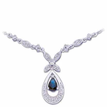 64492:60019:P Genuine Blue Sapphire & Diamond Necklace