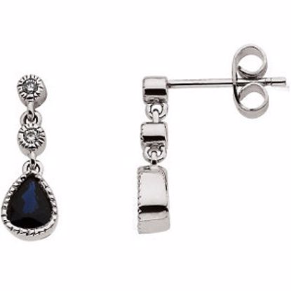 63569:2975460:P Blue Sapphire & Diamond Earrings