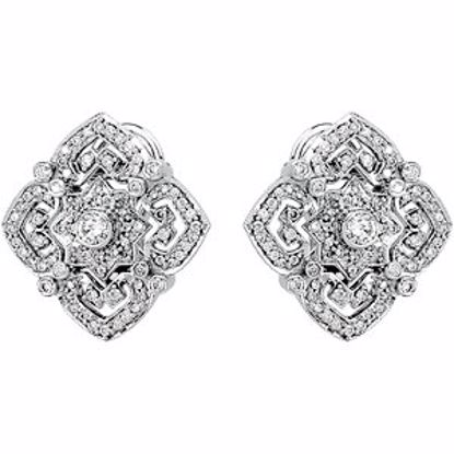 61225:2463260:P 14kt White 1 CTW Diamond Earrings