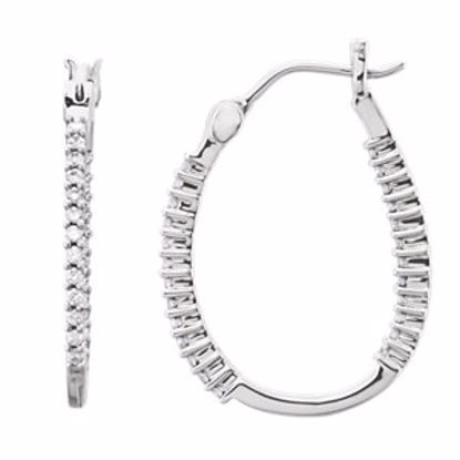 61226:2775920:P 14kt White 1/4 CTW Diamond Inside/Outside Hoop Earrings