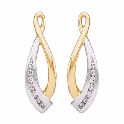 61385:2594560:P 14kt Two-Tone 1/5 CTW Diamond Earring Jackets