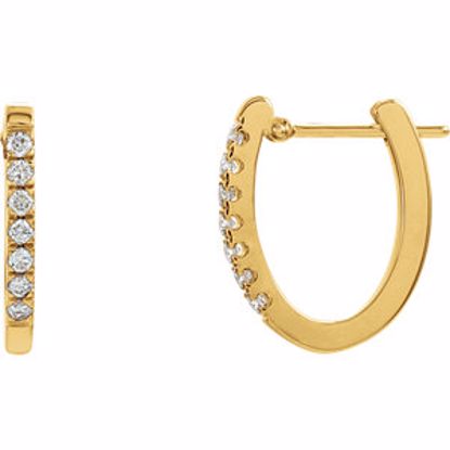 61494:2615200:P 14kt Yellow 1/5 CTW Diamond Hoop Earrings