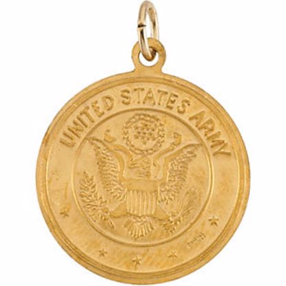 R41577:300009:P 14kt Yellow 18mm Reversible St. Christopher/U.S. Army Medal