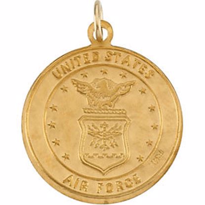 R41578:300010:P 14kt Yellow 18mm Round St. Christopher U.S. Air Force Medal