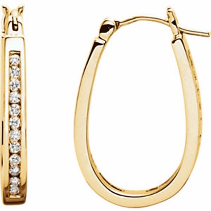 62190:2635390:P 14kt Yellow 1/4 CTW Diamond Inside/Outside Hoop Earrings 