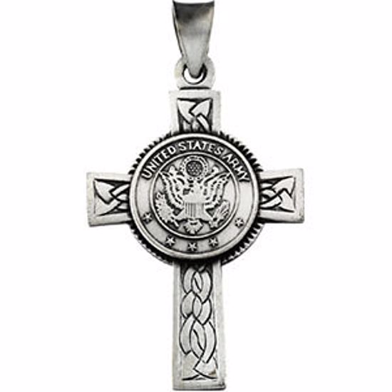 R42059:1001:P Sterling Silver U.S. Army Cross Pendant