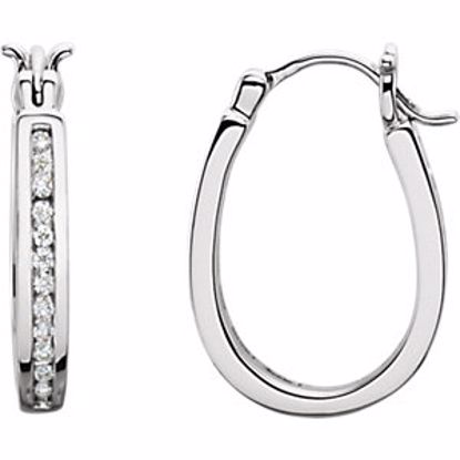 62190:2635400:P 14kt White 1/4 CTW Diamond Inside/Outside Hoop Earrings 