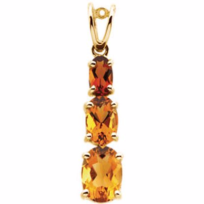 64569:10013:P 14kt Yellow Citrine & Madeira Citrine Pendant