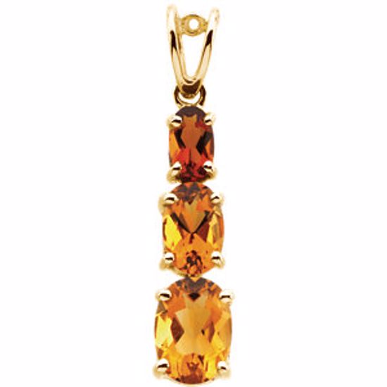 64569:10013:P 14kt Yellow Citrine & Madeira Citrine Pendant