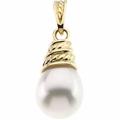 64579:301021:P 18kt Yellow South Sea Cultured Pearl Drop Pendant