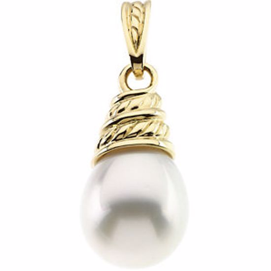 64579:301021:P 18kt Yellow South Sea Cultured Pearl Drop Pendant