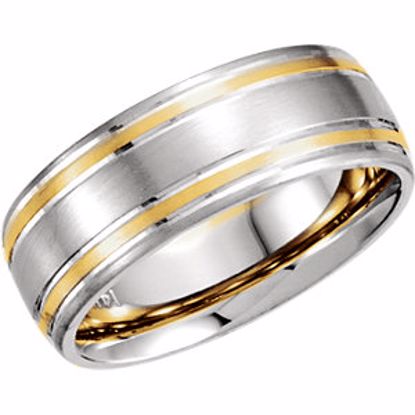 50075:179059:P 14kt White & Yellow 7mm Designer Band Size 14