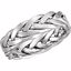50628:10001:P 14kt White 6.5mm Hand Woven Band Size 5.00