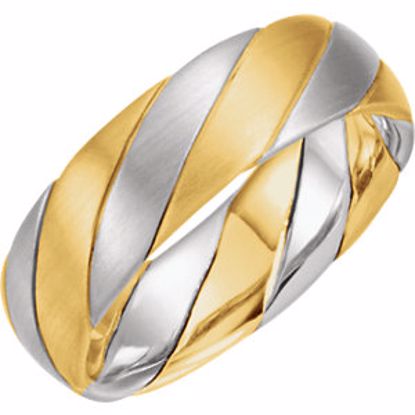 50630:30015:P 14kt Yellow & White 6mm Hand Woven Band Size 12