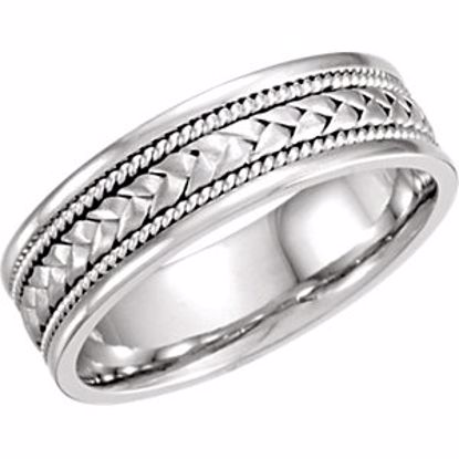 50633:100150:P 14kt White 6.75mm Handwoven Band Size 5.5