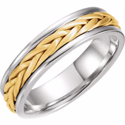 50631:40016:P 14kt White & Yellow 5 mm Hand Woven Band Size 12.5