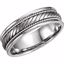 50634:100200:P 14kt White 6.75mm Hand Woven Band Size 6