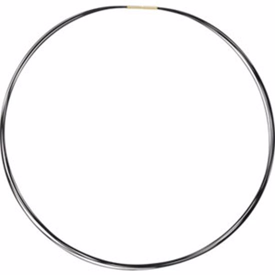 CH728:305670:P Stainless Steel/Black-Coated 7-Strand Cable 18" Chain with 14kt White Clasp