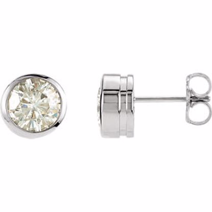 62089:2551970:P Charles & Colvard Moissanite® Bezel Stud Earrings