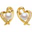 64220:1004580:P Akoya Cultured Pearl & Diamond Heart Earrings