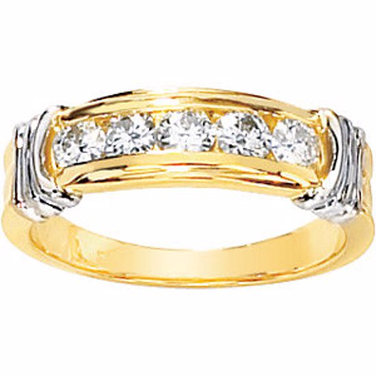 64605:119600:P 14kt Yellow & White Forever Classic™ Moissanite 5-Stone Ring