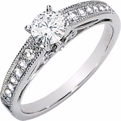 64617:280038:P Charles & Colvard Moissanite® & Diamond Engagement Ring
