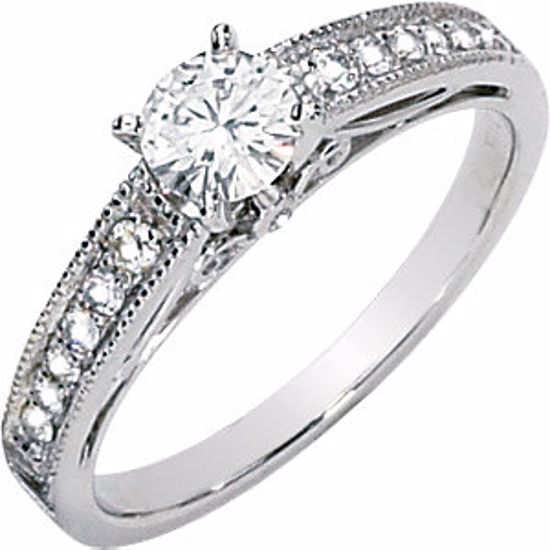 64617:280038:P Charles & Colvard Moissanite® & Diamond Engagement Ring