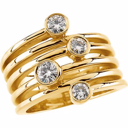 64658:100100:P 14kt Yellow Forever Classic™ Moissanite Right-Hand Ring