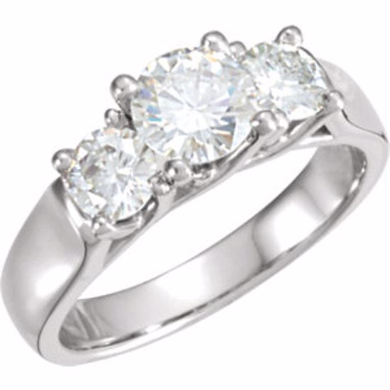 64718:100200:P Charles & Colvard Moissanite® 3-Stone Annivesary Ring