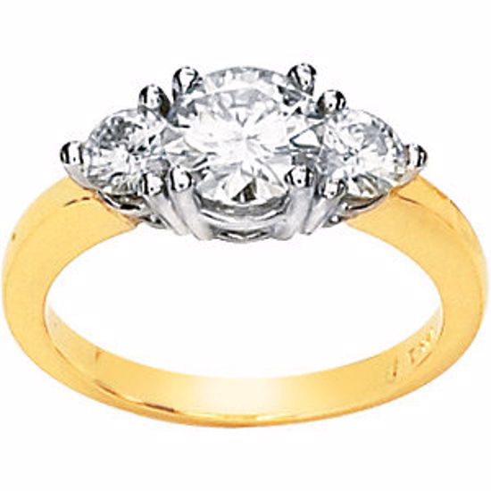 64719:100100:P Charles & Colvard Moissanite® 3-Stone Engagement Ring