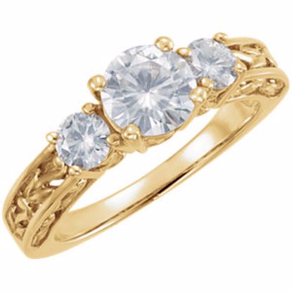 64730:100100:P Charles & Colvard Moissanite® 3-Stone Anniversary Ring