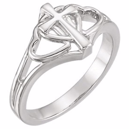 R43009:300032:P 14kt White Covenant Hearts&trade; Ring Size 7