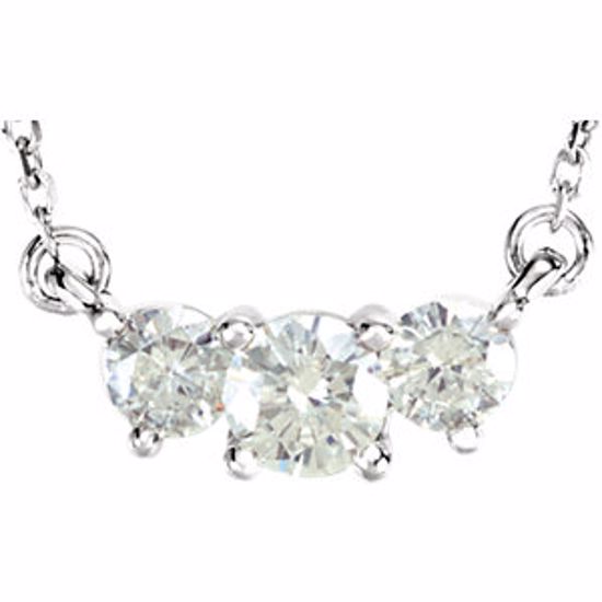 64808:214204:P Charles & Colvard Moissanite®  3-Stone Necklace 