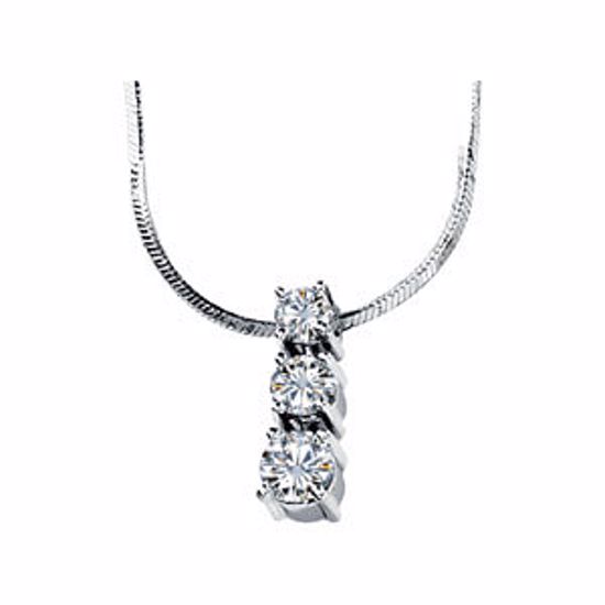 64812:265255:P Charles & Colvard Moissanite® 3-Stone Necklace