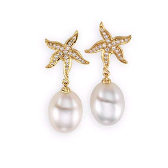 64797:100200:P 18kt Yellow 11mm Pearl & 3/8 CTW Diamond Earrings