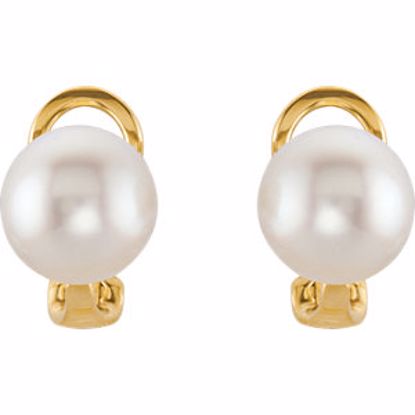 64849:100600:P 14kt Yellow South Sea Cultured Pearl Earrings