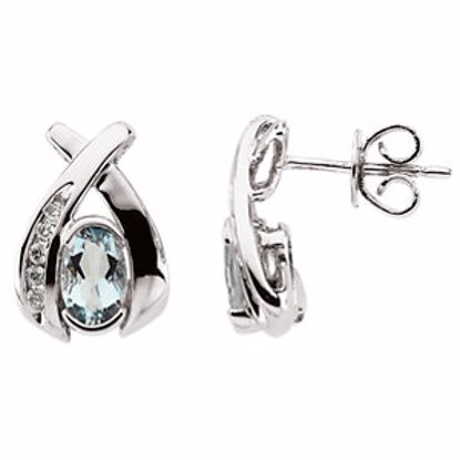 64915:200300:P Aquamarine & Diamond Earrings