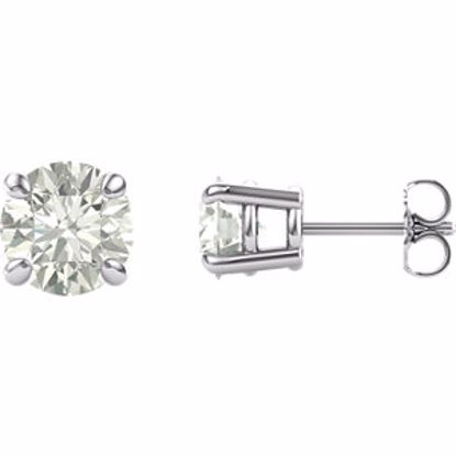 63265:2899950:P 14kt White 7mm Round Forever Classic™ Moissanite Earrings