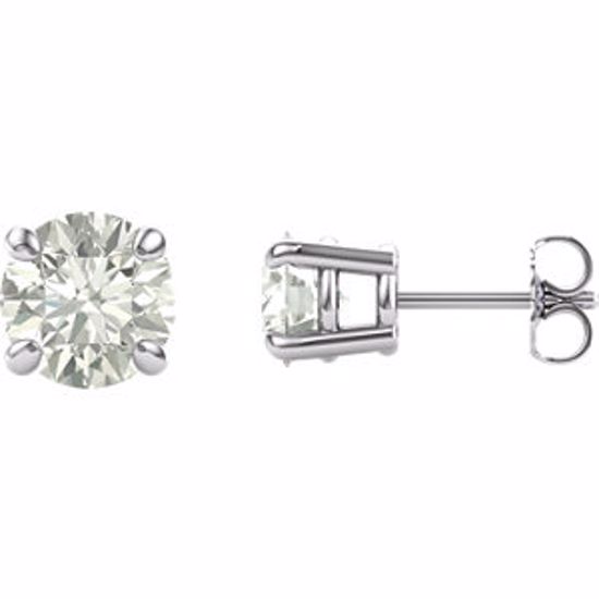 63265:2899950:P 14kt White 7mm Round Forever Classic™ Moissanite Earrings