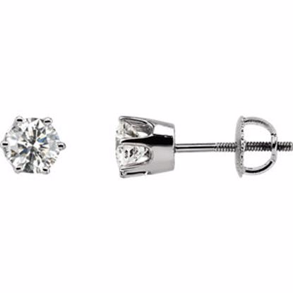 62865:2797990:P 14kt White 1 CTW Diamond Threaded Post Stud Earrings