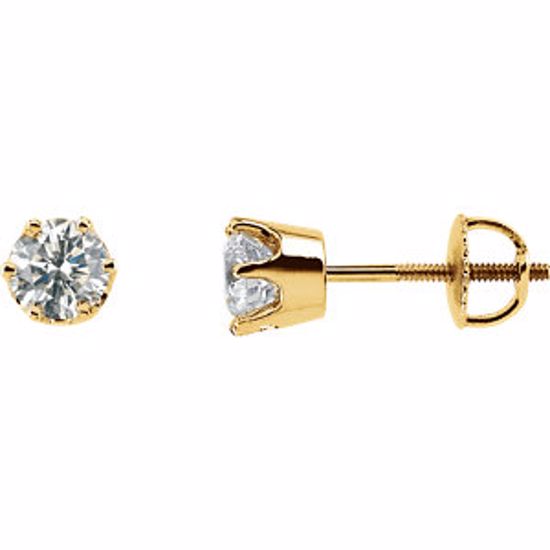 62862:2797310:P 14kt Yellow 1 CTW Diamond Threaded Post Stud Earrings