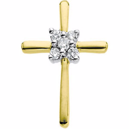 R42005:305495:P 14kt Yellow 18.25x12.75mm Inside Cross Pendant