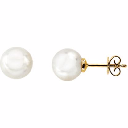 62961:2939800:P 14kt Yellow 15mm Full Button South Sea Cultured Fashion Pearl Earrings