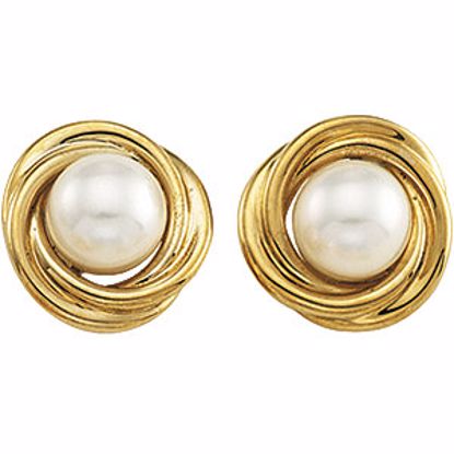 60849:2622920:P Akoya Cultured Pearl Knot Earrings