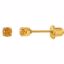 21526:2320220:P 24kt Yellow with Stainless Steel Solitaire "November" Birthstone Piercing Earrings