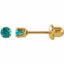 21526:2320240:P 24kt Yellow with Stainless Steel Solitaire "December" Birthstone Piercing Earrings