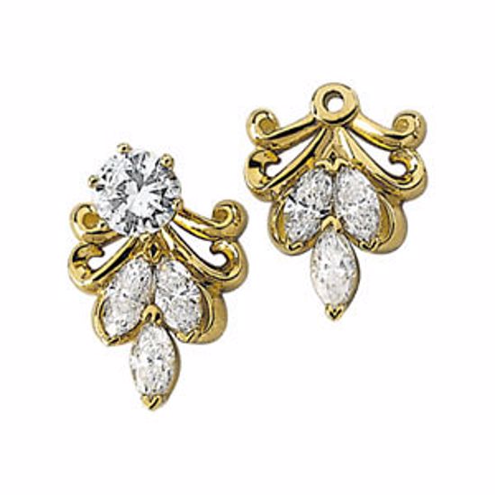 64287:1005290:P 14kt Yellow 9/10 CTW Diamond Earring Jackets